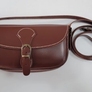 Funrey Bolso de piel liso pequeño, convertible en riñonera con cierre de hebilla – 21x13x5cm – Marrón