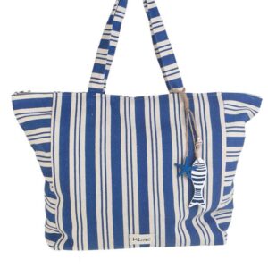 BOLSO PLAYA LONA, CON CREMALLERA, COLOR AZUL