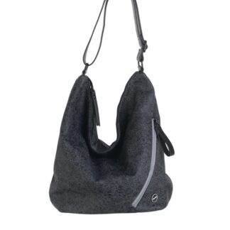 HOBO PU, CON CREMALLERA, COLOR NEGRO