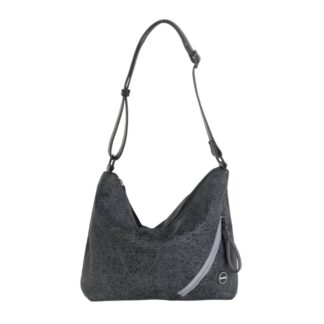 BANDOLERA PU, CON CREMALLERA, COLOR NEGRO