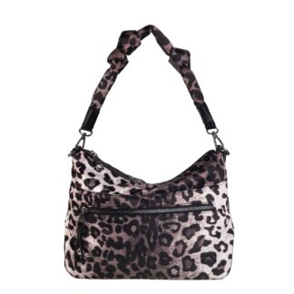 BANDOLERA NYLON DOBLE ASA, CON CREMALLERA, COLOR NEGRO