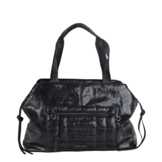 SHOPPING PU, CON CREMALLERA, COLOR NEGRO