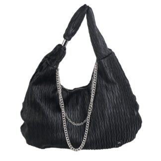 HOBO PU, CON CREMALLERA, COLOR NEGRO