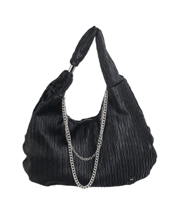 HOBO PU, CON CREMALLERA, COLOR NEGRO