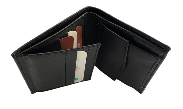 Funrey Cartera de Piel Billetera y Monedero - 6 Tarjetas - Negro - Imagen 3