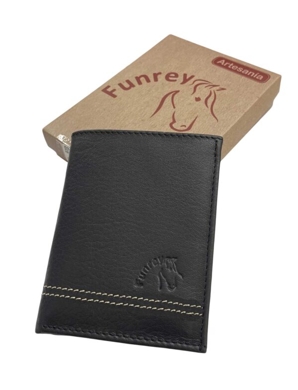 Funrey Cartera de Piel Billetera y Monedero - 6 Tarjetas - Negro - Imagen 7