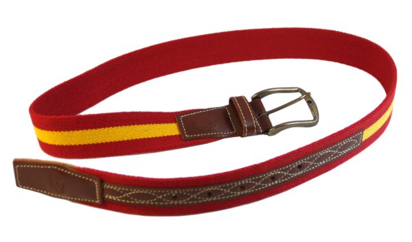 Cinturón Elástico Piel Para Hombres - 120x3.5x1cm - Rojo & marrón - Imagen 2
