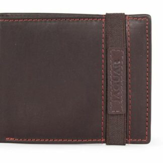 CARTERA JAGUAR CON ELÁSTICO, DETALLES DE Y TARJETERO PIEL