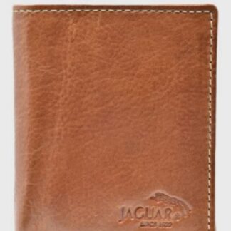 CARTERA JAGUAR MARRÓN CON CORREILLA INTERIOR Y TARJETERO PIEL