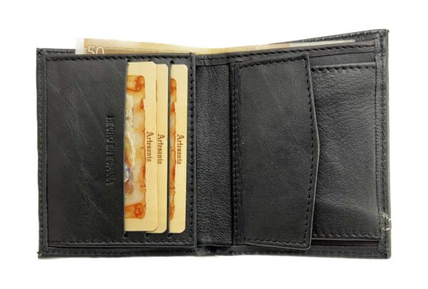 Funrey Cartera de Piel Billetera y Monedero - 6 Tarjetas - Negro - Imagen 5