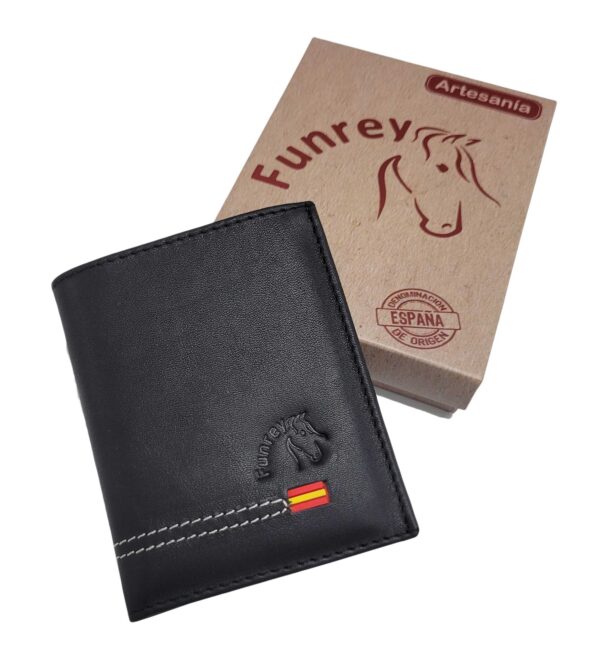 Funrey Cartera de Piel Billetera y Monedero España - 6 Tarjetas - Negro España - Imagen 7