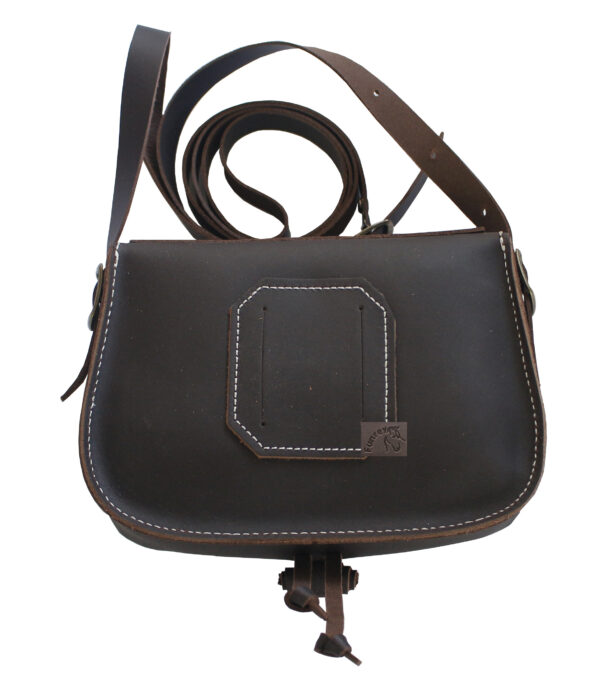 Bolso de piel con motivos de la virgen Rocío, convertible riñonera. - Imagen 3