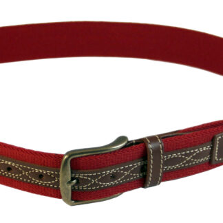 Cinturón Elástico Piel Para Hombres - 120x3.5x1cm - Rojo & marrón