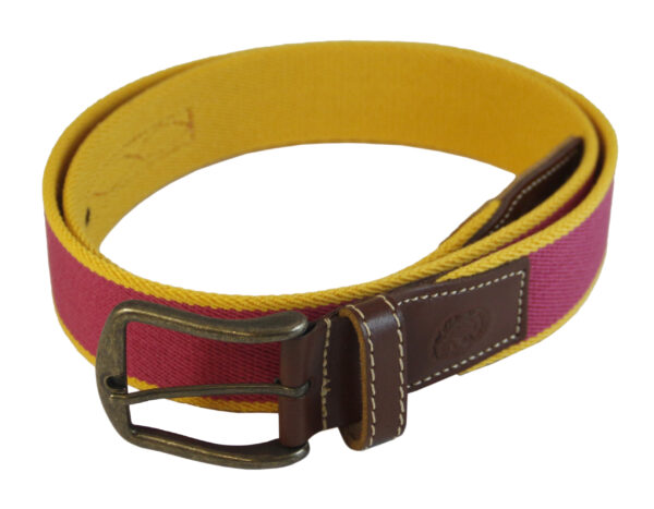Cinturón Elástico Piel Para Hombres - 104x3.5x1cm- Rojo & amarillo