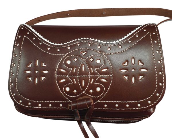 Funrey Bolso rociero de piel de Ubrique marrón convertible con cinturón - Imagen 2