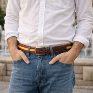 Cinturón Elástico Piel Para Hombres