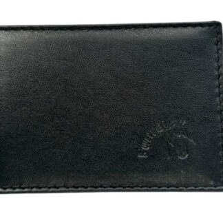 Funrey  Cartera Portaplaca en Piel - Muy Fina y pequeña para la Tarjeta y Placa de 9,5x7 cms. en Piel Color Negro