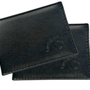 Dos Funrey  Cartera Portaplaca en Piel - Muy Fina y pequeña para la Tarjeta y Placa de 9,5x7 cms. en Piel Color Negro