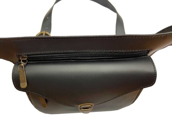 Funrey Bolso Riñonera de piel de Ubrique Negro. Medidas 19.5x10.5x5cm - Imagen 4