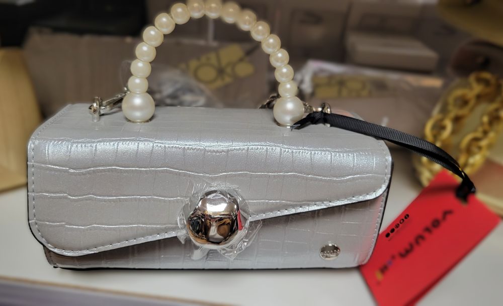 Bolso de mano cocktail perla - Imagen 7