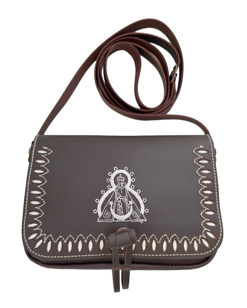 Bolso piel bordado virgen de la cabeza - Imagen 2