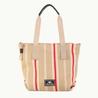 TOTE ALGODÓN, CON CREMALLERA, COLOR ARENA