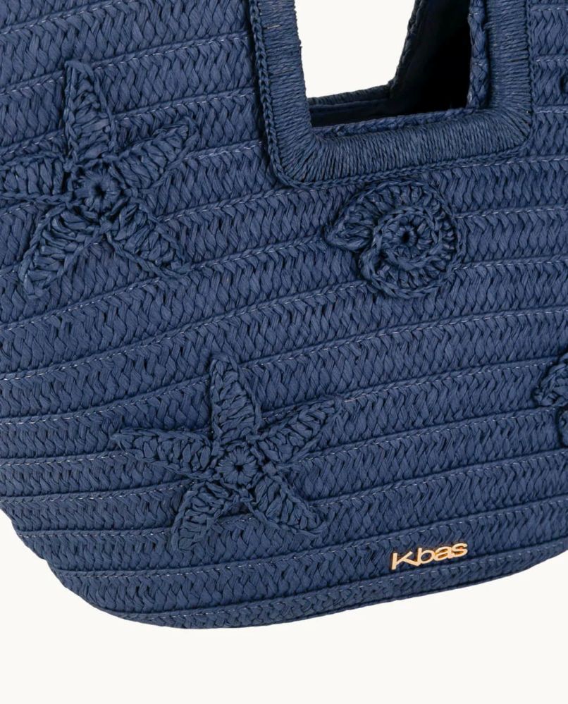 Bolso Capazo de Playa Azul Marino con Estrellas de Mar - Kbas - Imagen 3